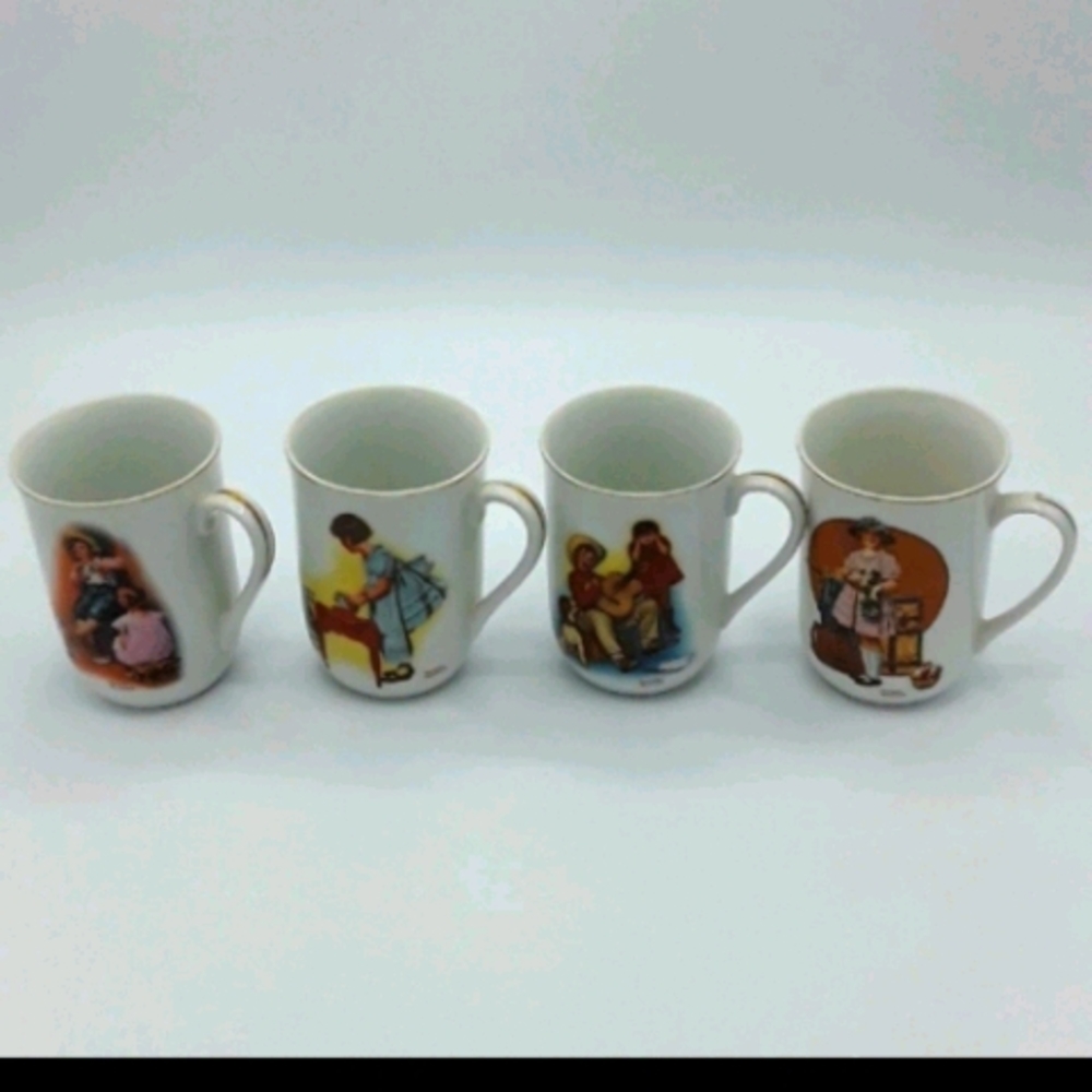 4 Vintage Coffee Mugs 1981